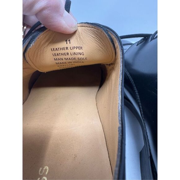 Express Mens Genuine Leather Lace Up Dress Shoes Size 11 - Picture 10 of 11